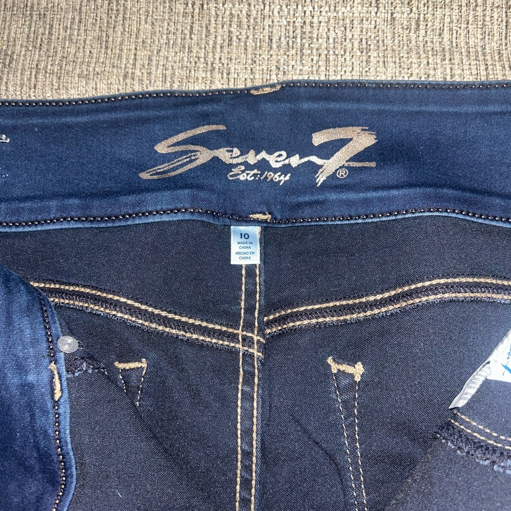 Seven7 Dark Blue Skinny Jeans - Picture 4 of 7
